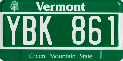 VT license plate YBK861