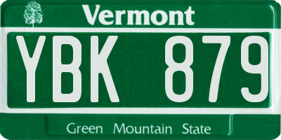 VT license plate YBK879