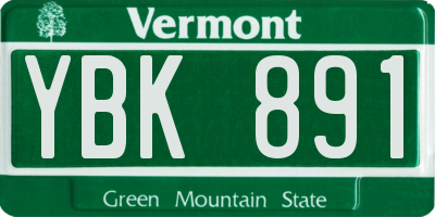 VT license plate YBK891