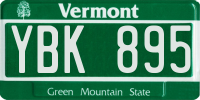 VT license plate YBK895