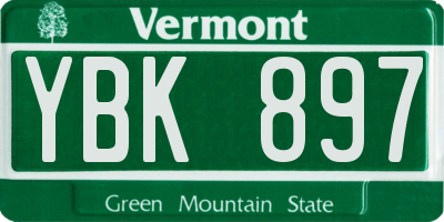 VT license plate YBK897