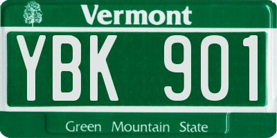 VT license plate YBK901