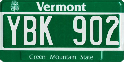 VT license plate YBK902