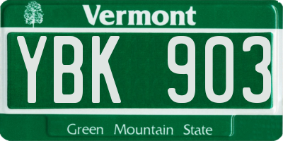 VT license plate YBK903