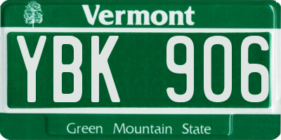 VT license plate YBK906