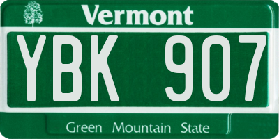 VT license plate YBK907