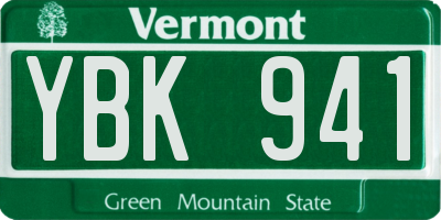VT license plate YBK941