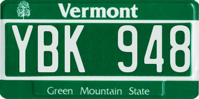 VT license plate YBK948