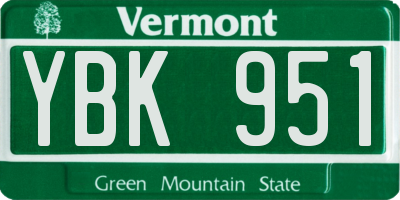 VT license plate YBK951