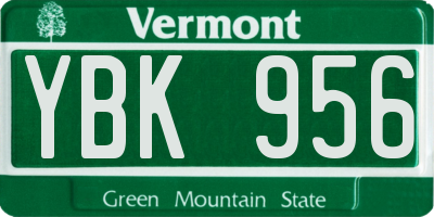 VT license plate YBK956
