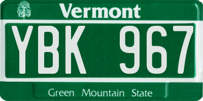 VT license plate YBK967