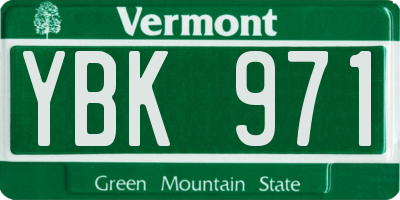 VT license plate YBK971