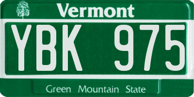 VT license plate YBK975