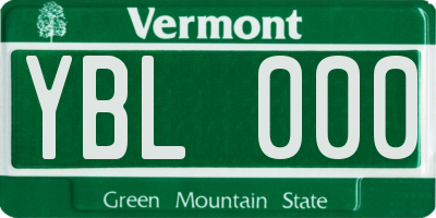 VT license plate YBL000