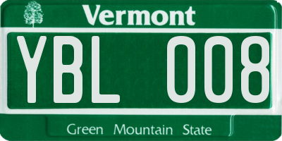 VT license plate YBL008