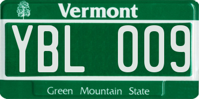 VT license plate YBL009