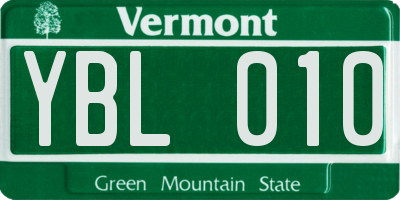 VT license plate YBL010