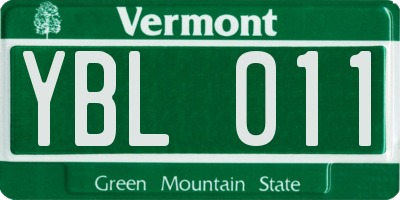 VT license plate YBL011
