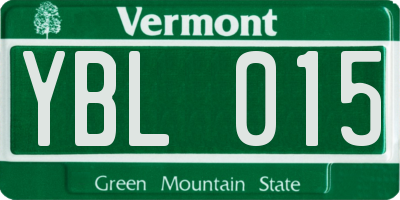 VT license plate YBL015