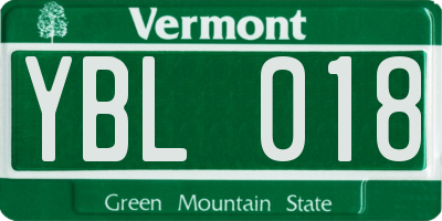 VT license plate YBL018