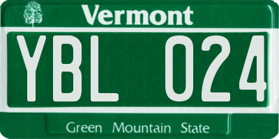 VT license plate YBL024