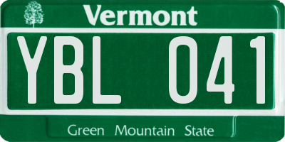 VT license plate YBL041