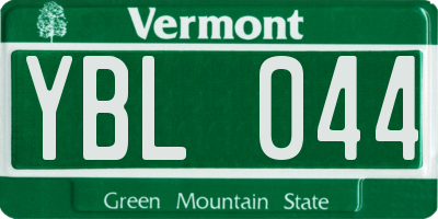 VT license plate YBL044