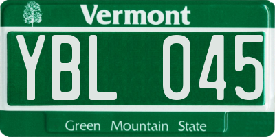 VT license plate YBL045