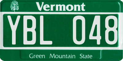 VT license plate YBL048