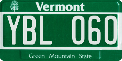VT license plate YBL060