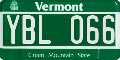 VT license plate YBL066