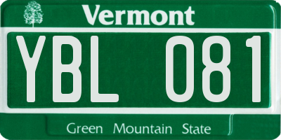 VT license plate YBL081