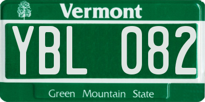 VT license plate YBL082