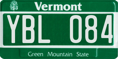 VT license plate YBL084