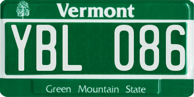 VT license plate YBL086