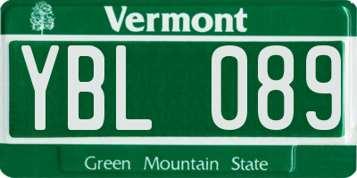 VT license plate YBL089