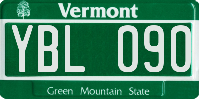 VT license plate YBL090