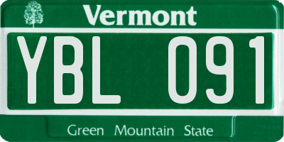 VT license plate YBL091