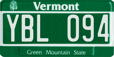 VT license plate YBL094