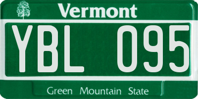 VT license plate YBL095