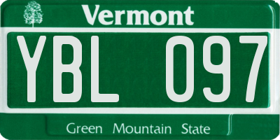 VT license plate YBL097