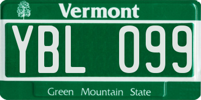 VT license plate YBL099