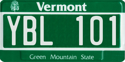 VT license plate YBL101