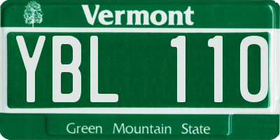 VT license plate YBL110