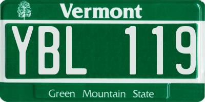 VT license plate YBL119