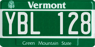 VT license plate YBL128