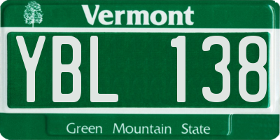 VT license plate YBL138