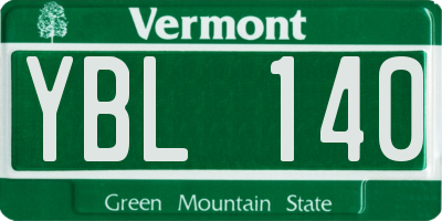 VT license plate YBL140