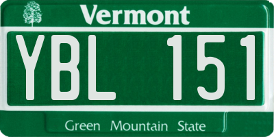 VT license plate YBL151