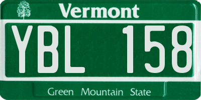 VT license plate YBL158